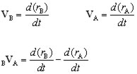 relative velocity in terms of derivative