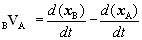 relative velocity in terms of displacement derivative