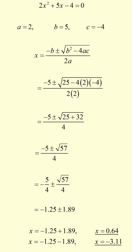 example using the Formula