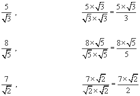 SURDS,algebra from A-level Maths Tutor