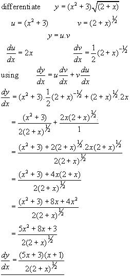 differential calculus product rule