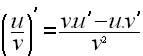 Quotient Rule in notation format