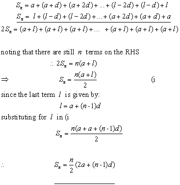 arthimetic sequence formula