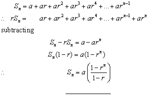 sum of geometric sequence proof